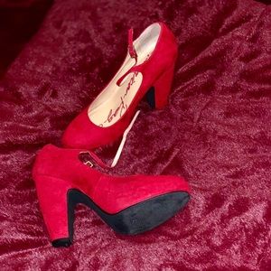 Red Mary Jane pumps. Only worn once